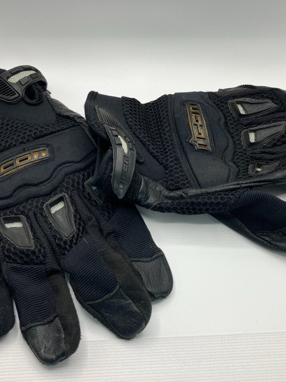 Icon Twenty Niner Black Leather Motocycle Gloves Mens Size 2XL